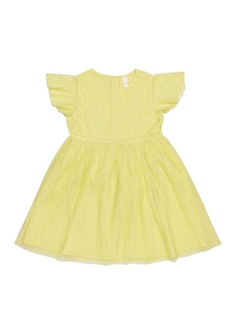 h by hamleys girls yellow applique a line dress