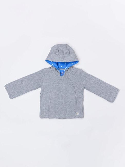 h by hamleys infants boys grey textured full sleeves sweatshirt