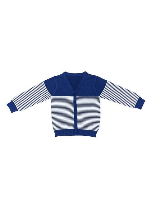 h by hamleys infants boys navy & white striped full sleeves sweater