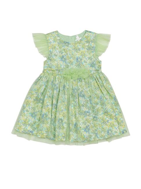 h by hamleys infants girls green floral print a line dress