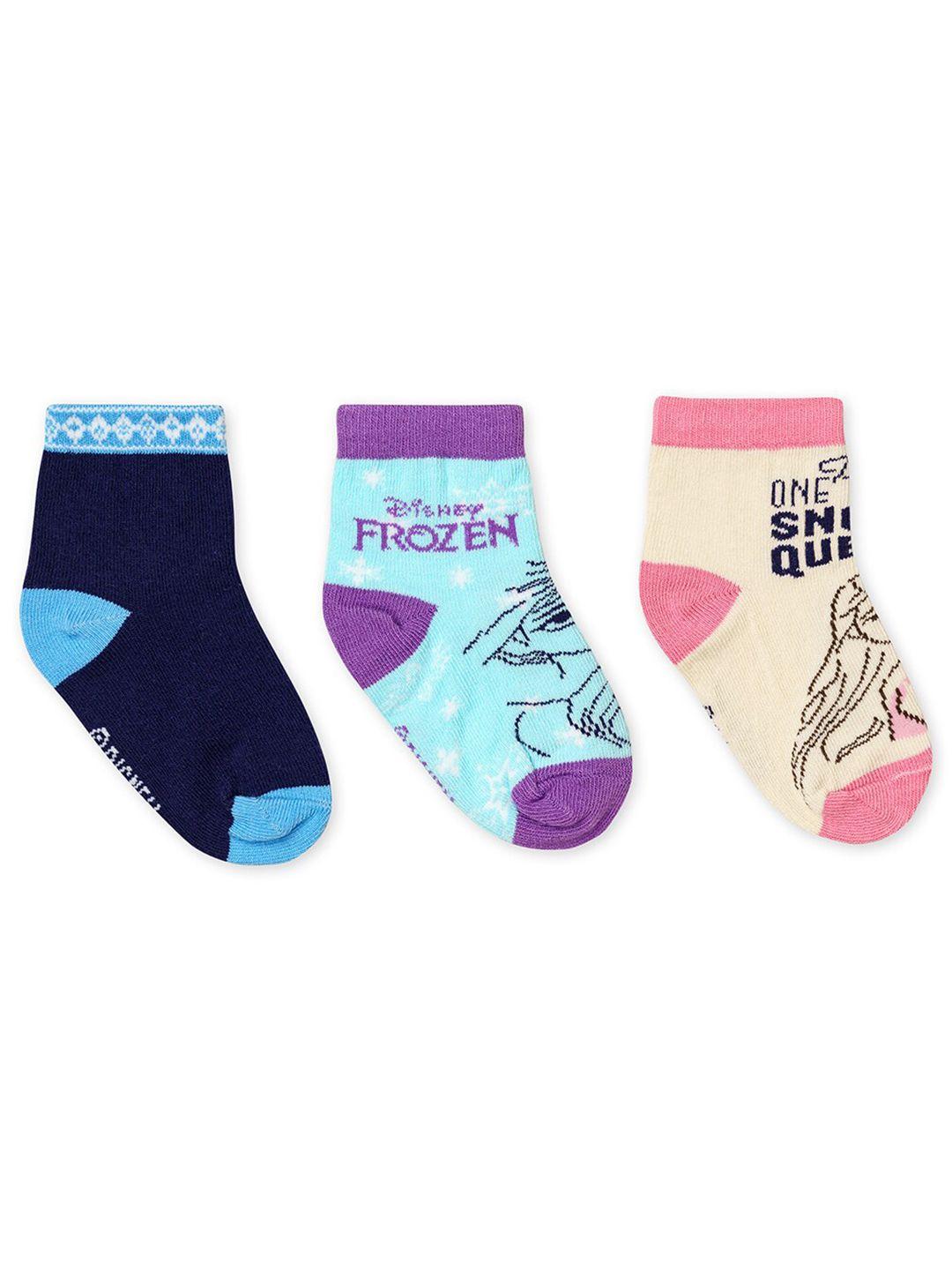 h by hamleys infants girls pack of 3 printed pure cotton calf-length socks