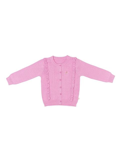 h-by-hamleys-infants-girls-pink-self-design-full-sleeves-cardigan
