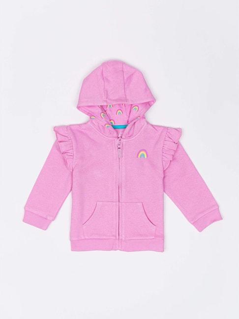 h by hamleys infants girls pink solid full sleeves sweatshirt