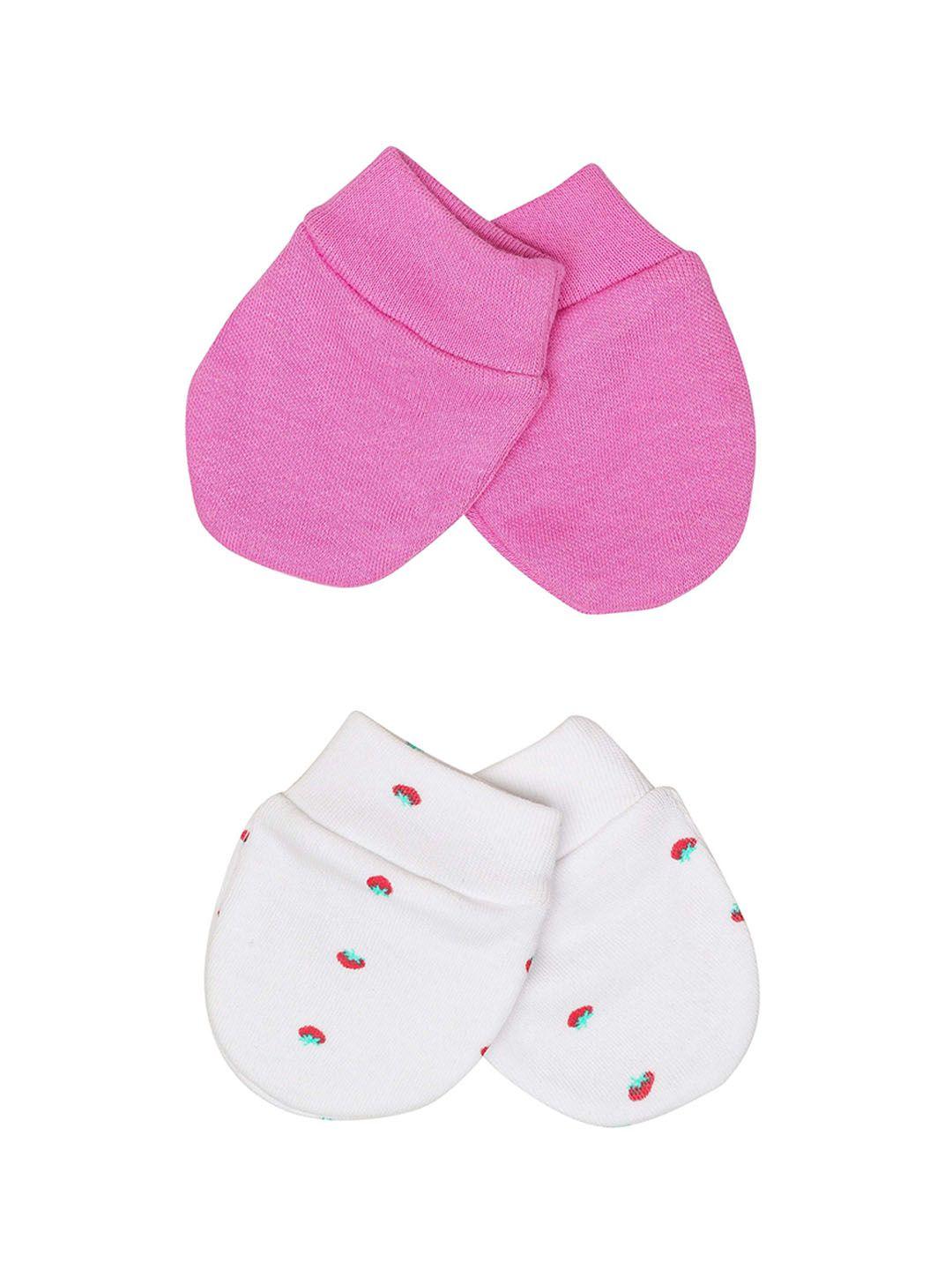 h by hamleys infants pack of 2 printed pure cotton mittens