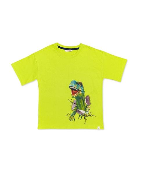 h by hamleys kids green printed t-shirt