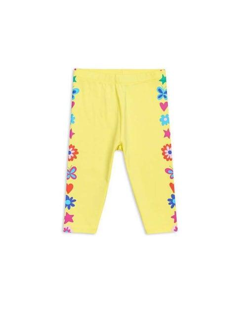 h by hamleys kids yellow floral print leggings