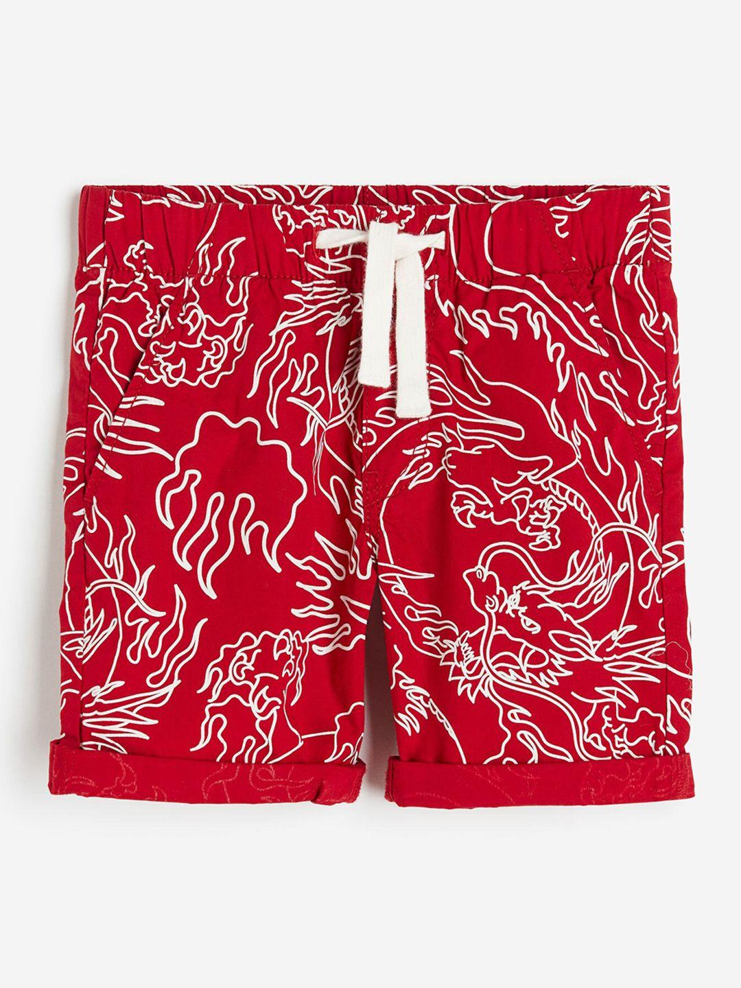 h&m boys printed pure cotton pull-on  shorts