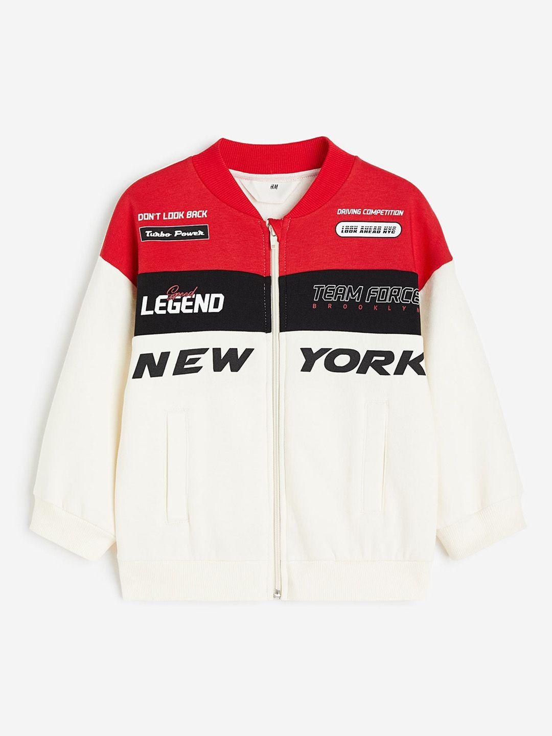 h&m boys printed racer jackets