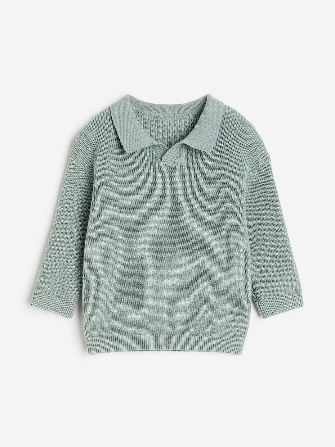 h&m boys ribbed cotton collared jumper