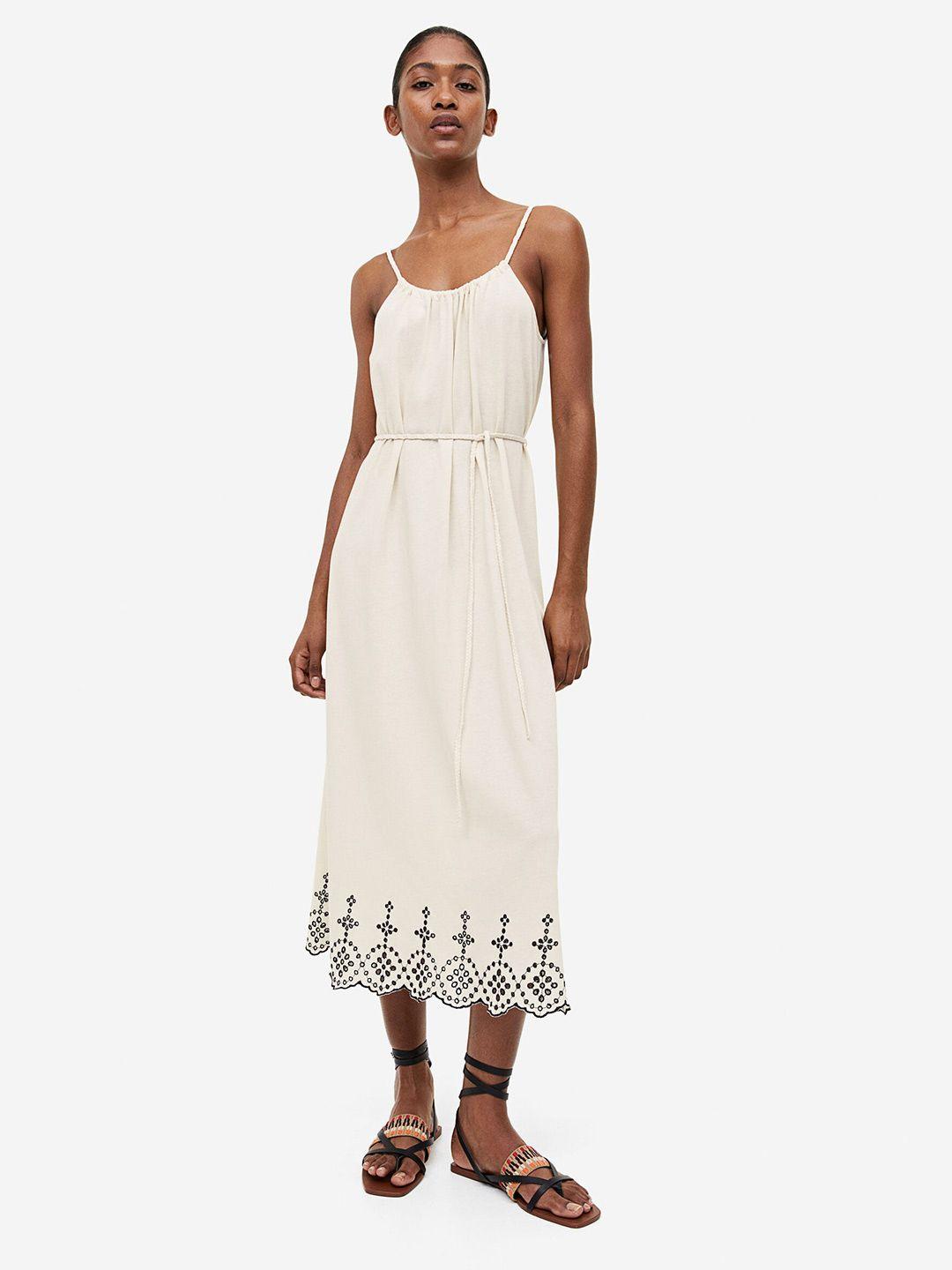 h&m broderie anglaise-detail dress