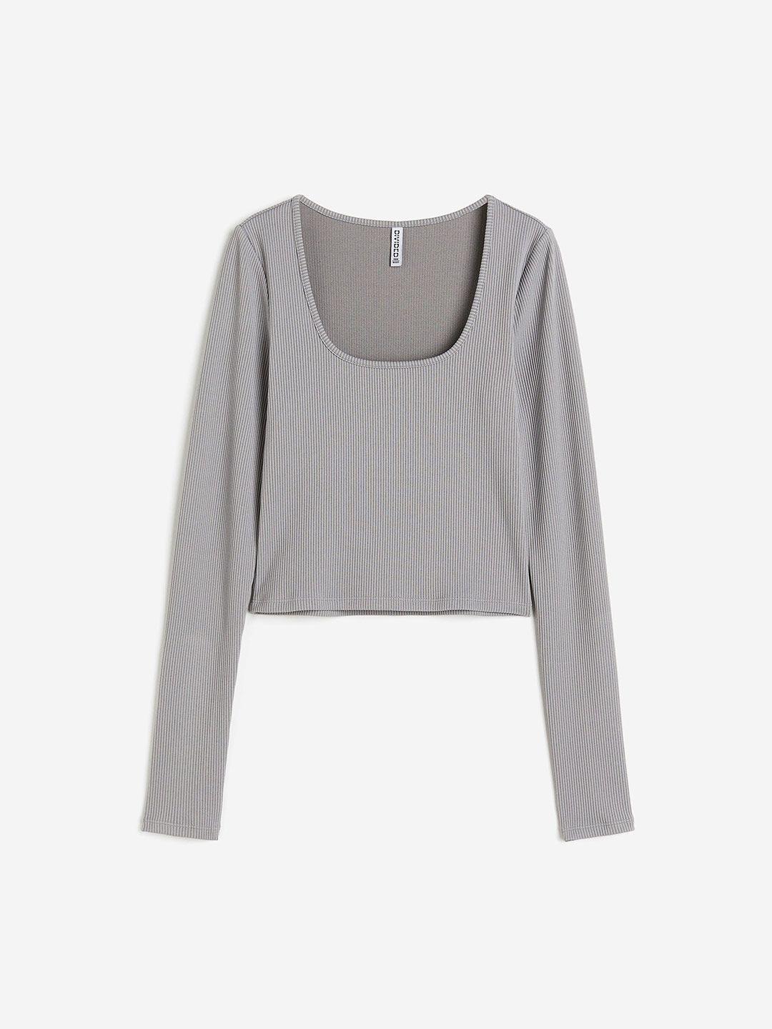 h&m cropped jersey top
