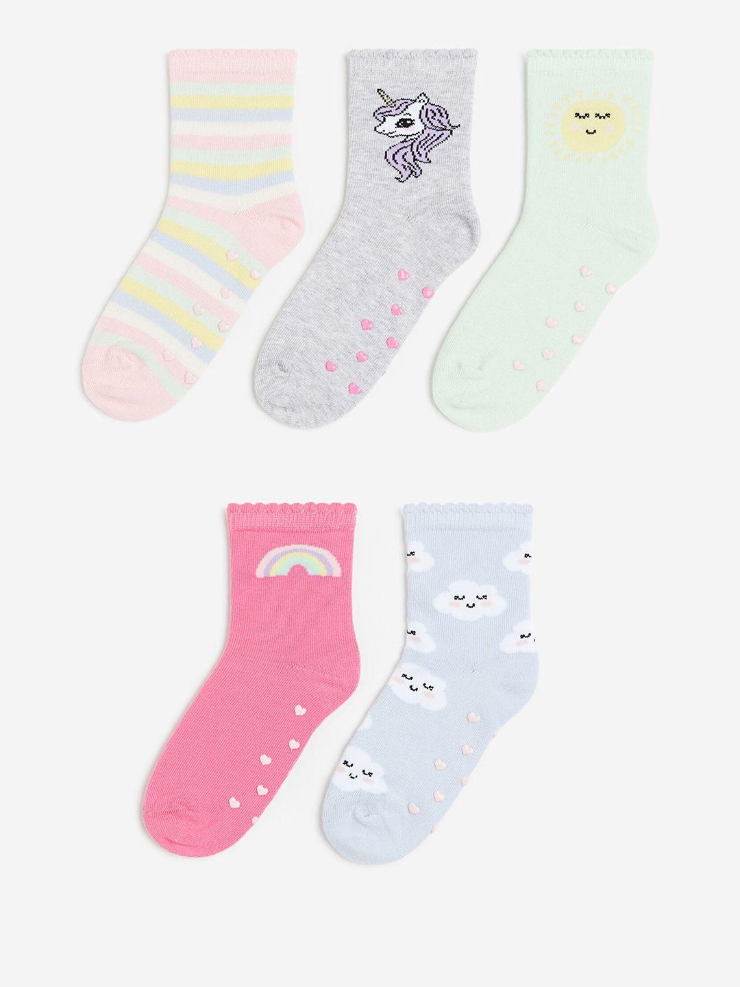 h&m girls 5-pack anti-slip socks