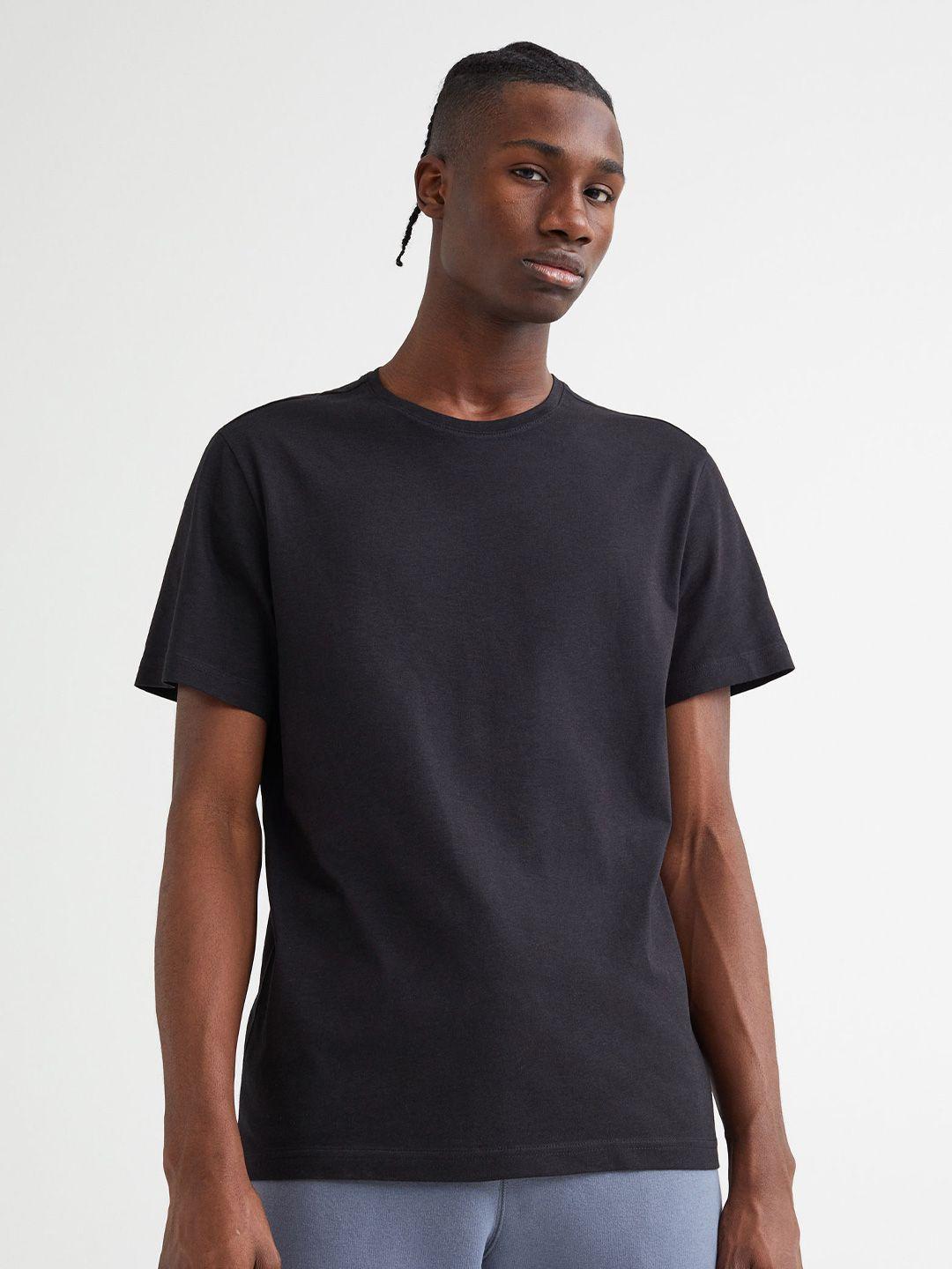 h&m men black regular fit t-shirt