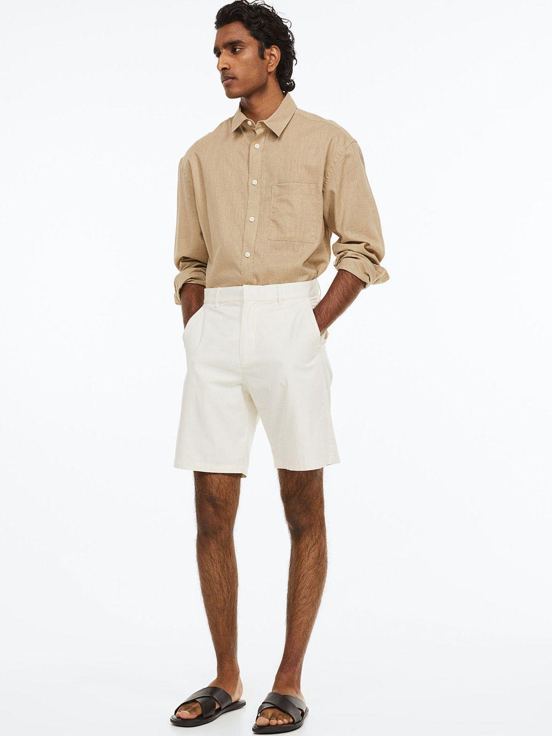 h&m men relaxed fit cotton chino shorts