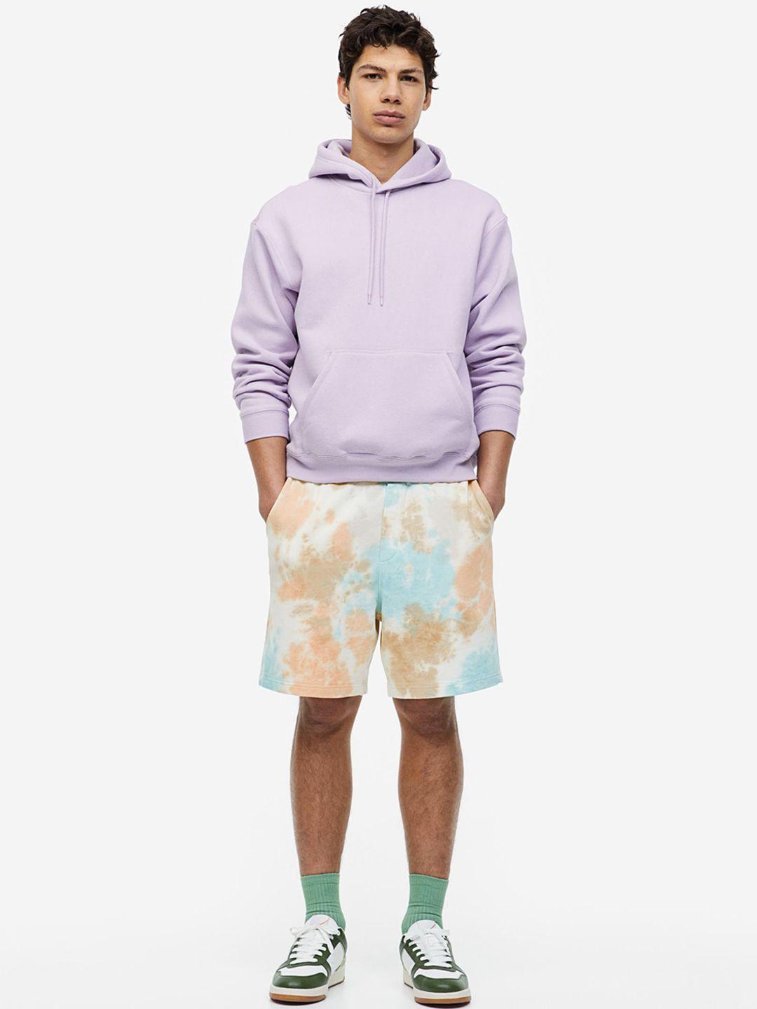 h&m men relaxed fit printed sweatshorts