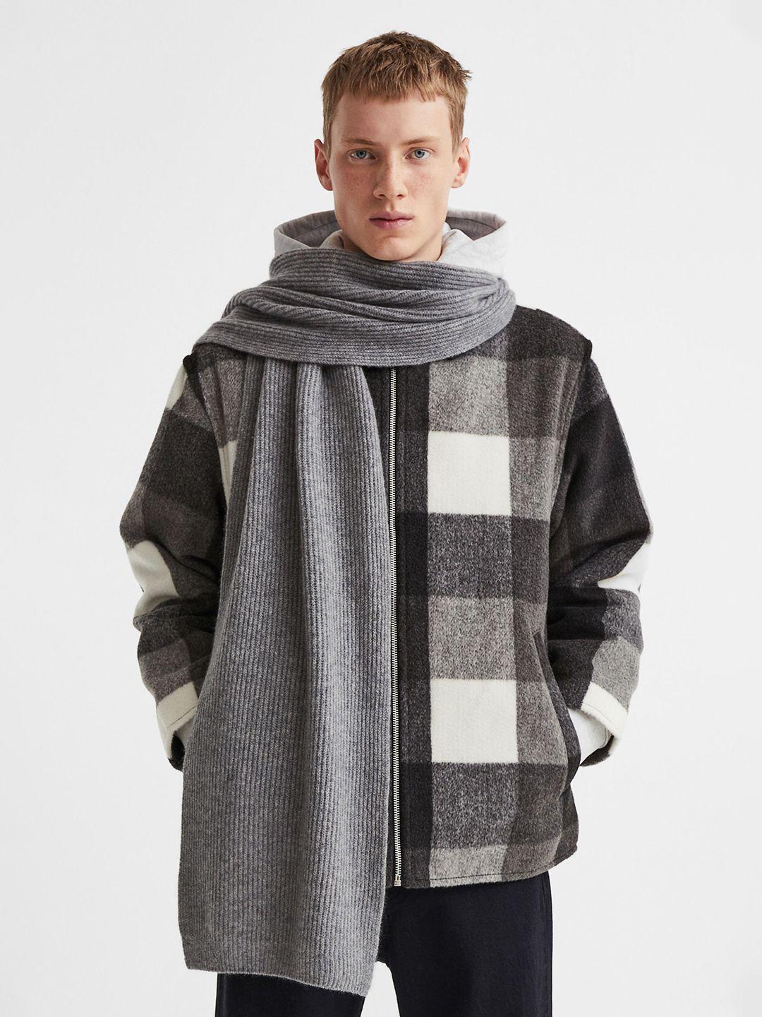 h&m men ribbed cashmere scarf