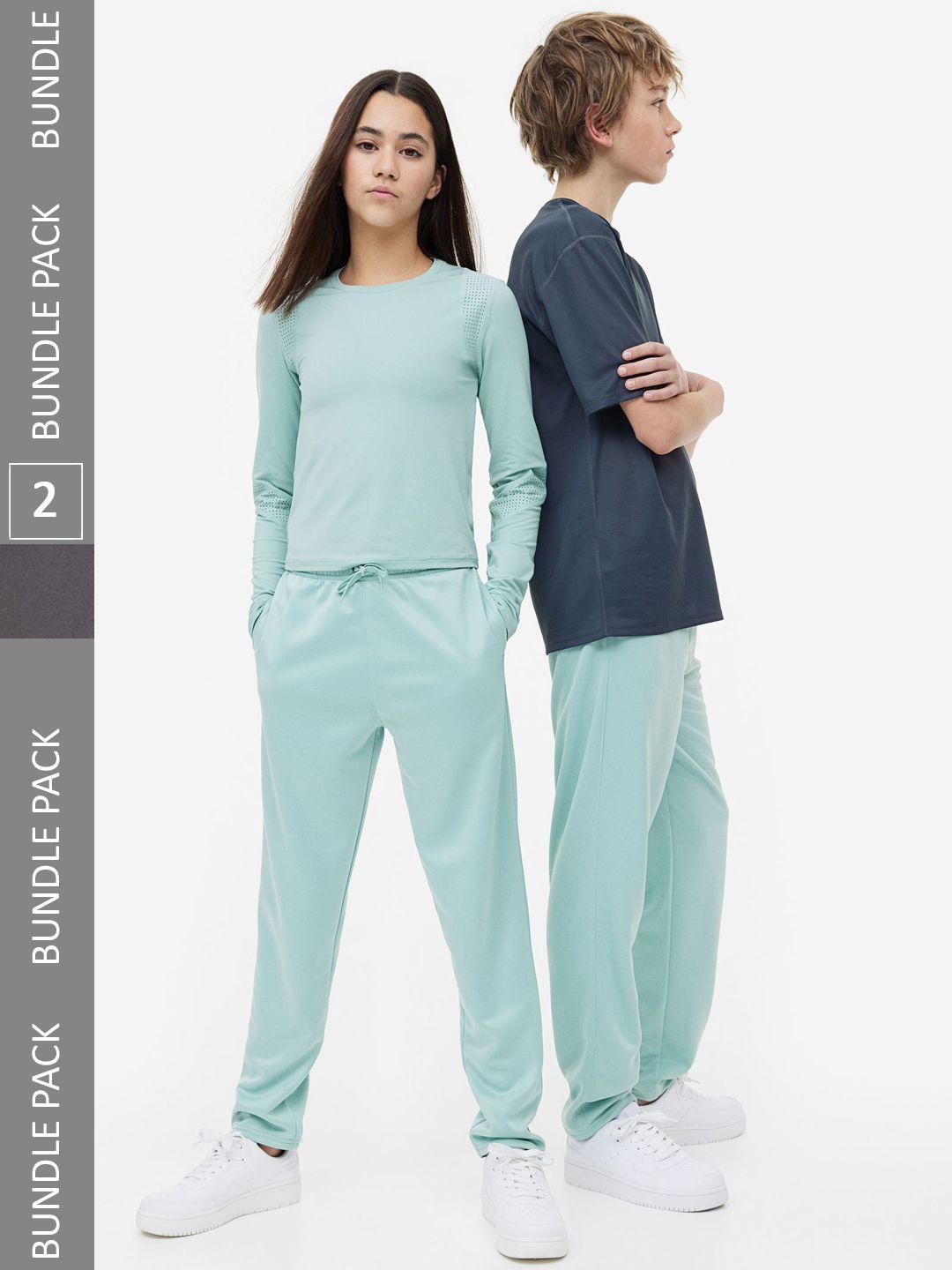 h&m solid rapid-dry 2-pack track pants