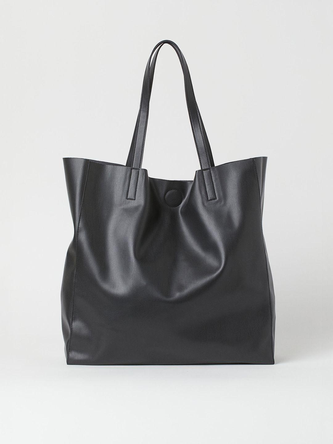 h&m women black shopper handbags