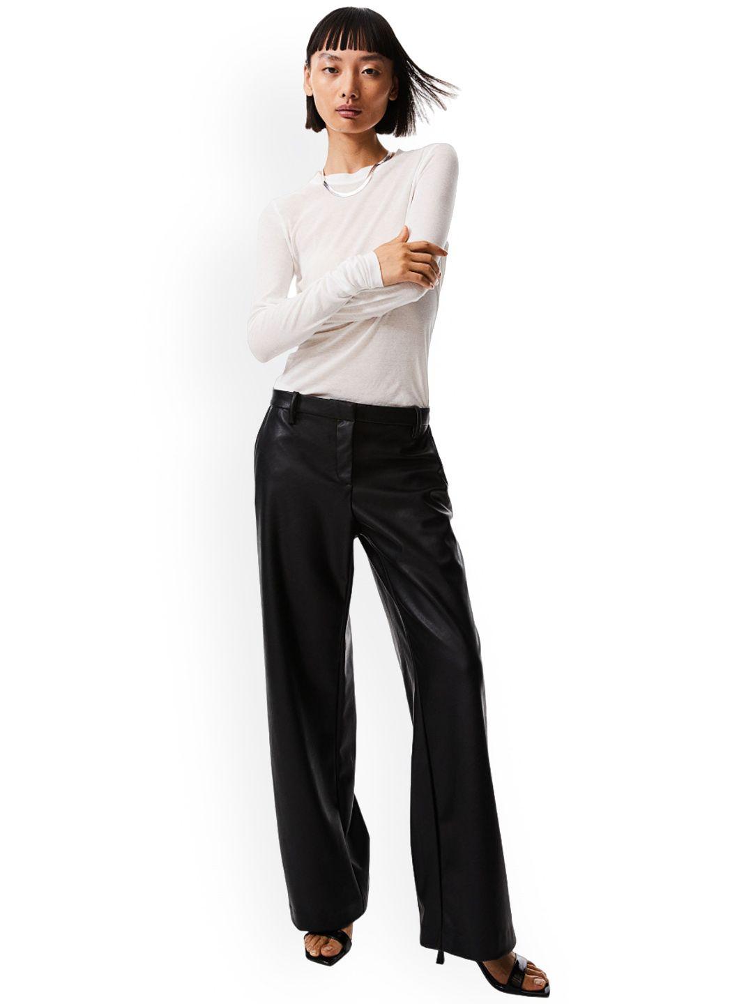 h&m women coated tailored trousers