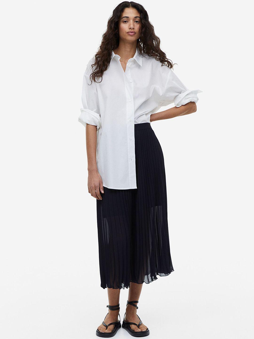 h&m women pleated chiffon a-line skirt