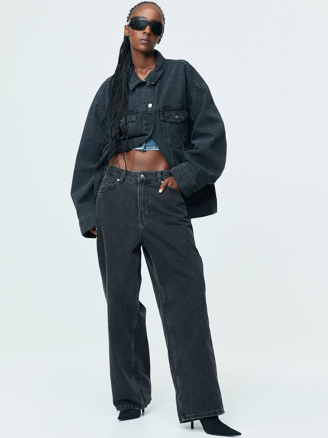 h&m women pure cotton 90s baggy high jeans