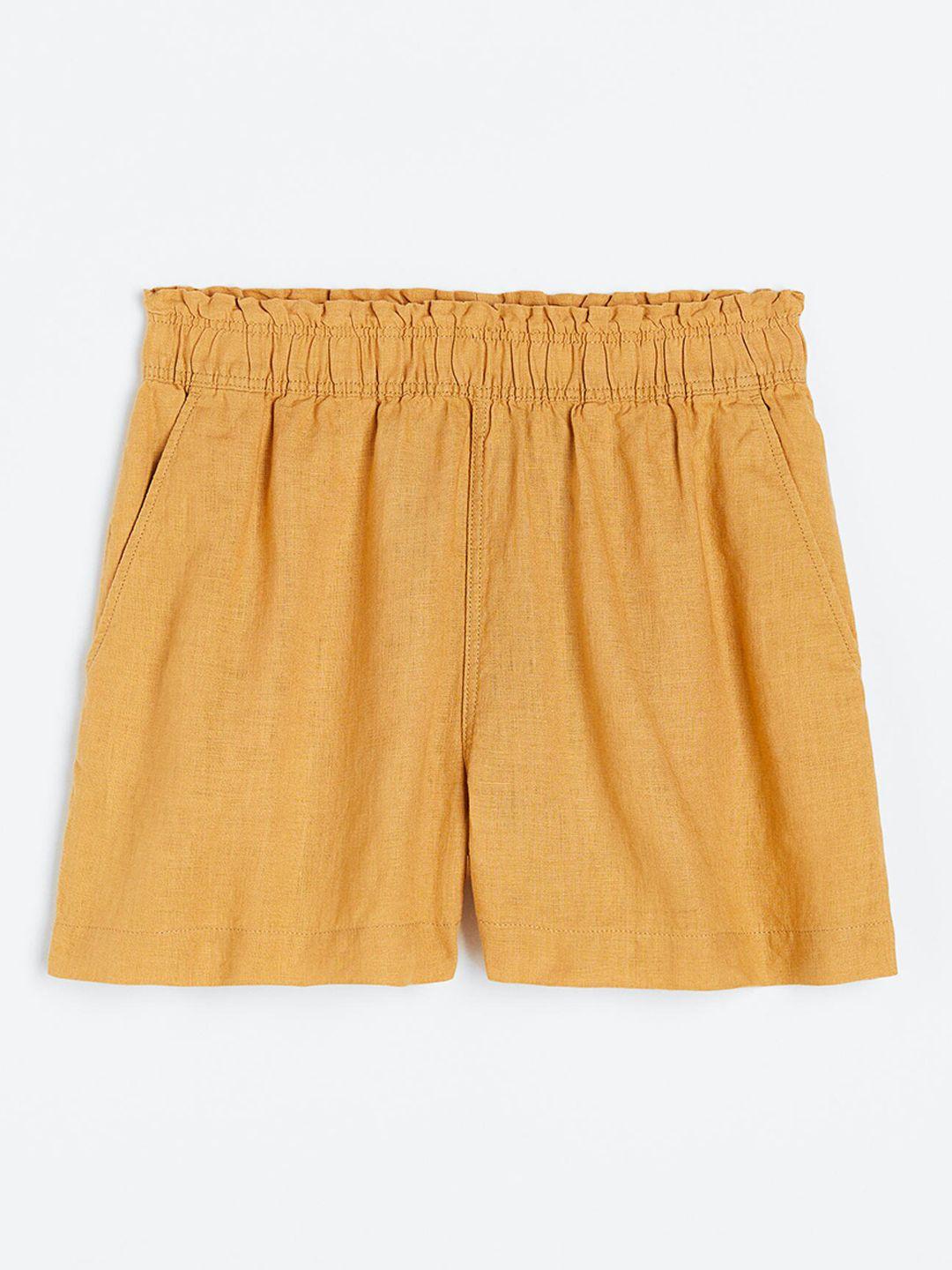 h&m women pure linen shorts