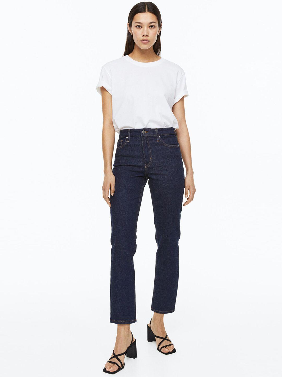 h&m women straight high ankle jeans