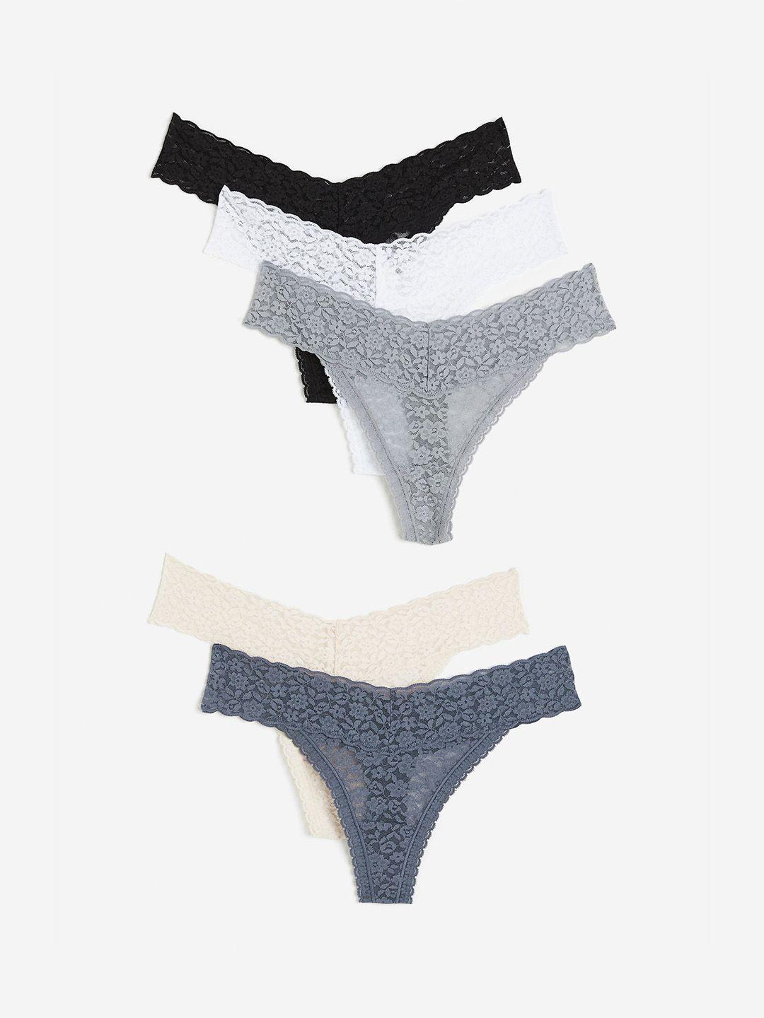 h&m 5 pack lace thong briefs