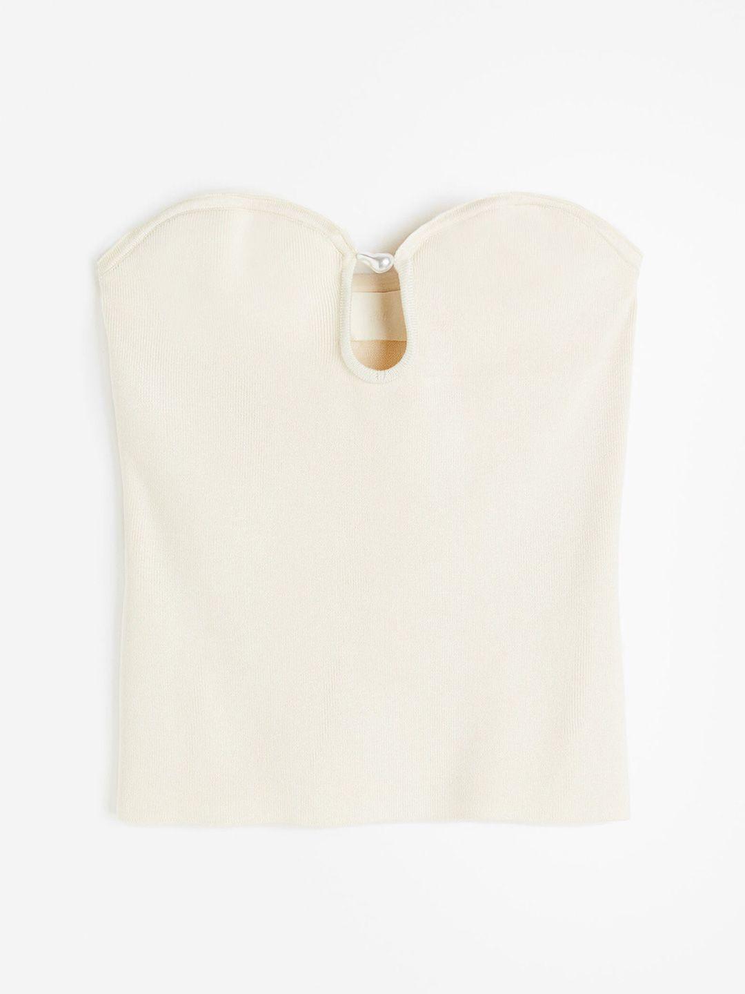 h&m bead-detail tube top