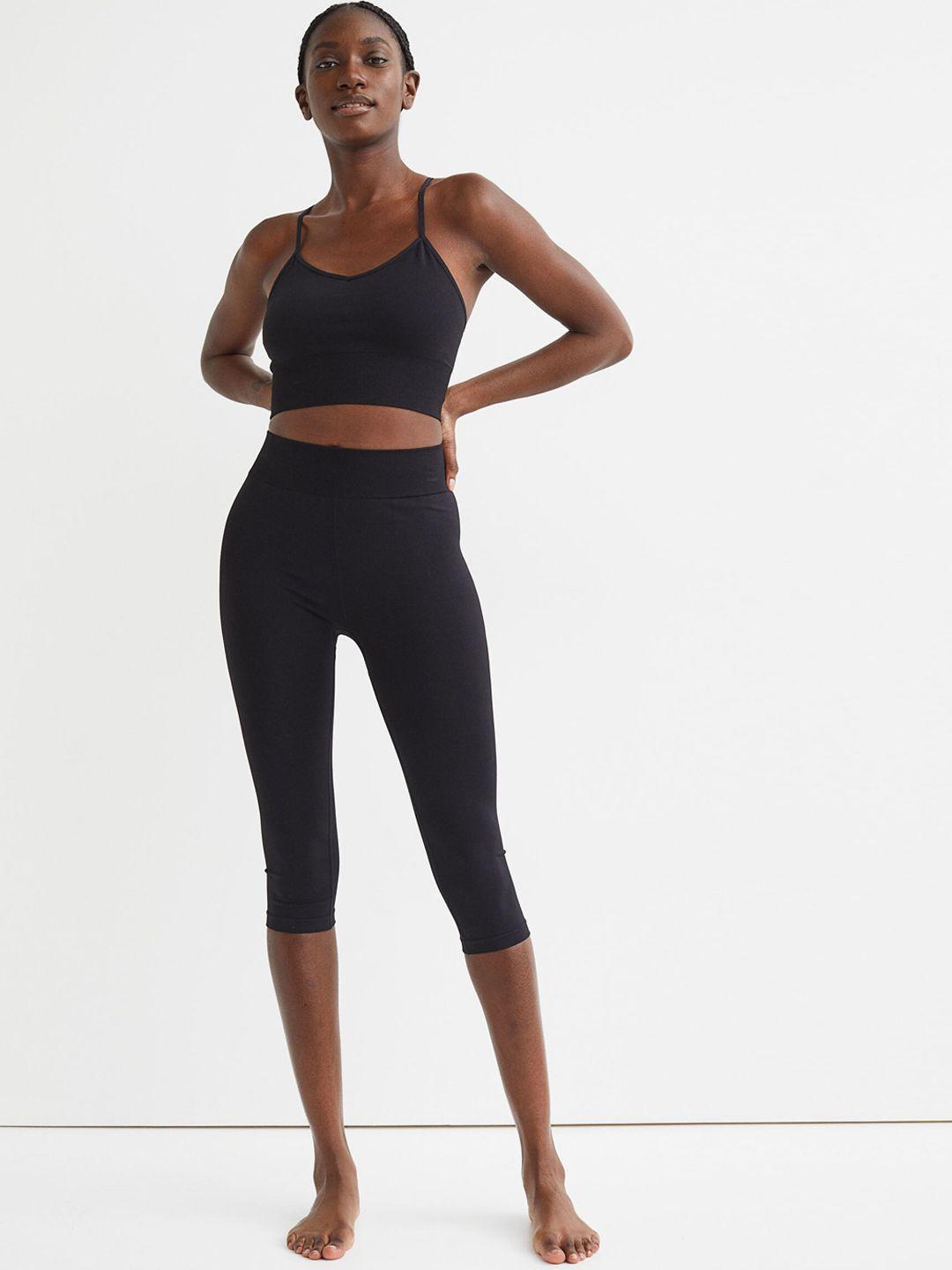 h&m black high waist sports tights