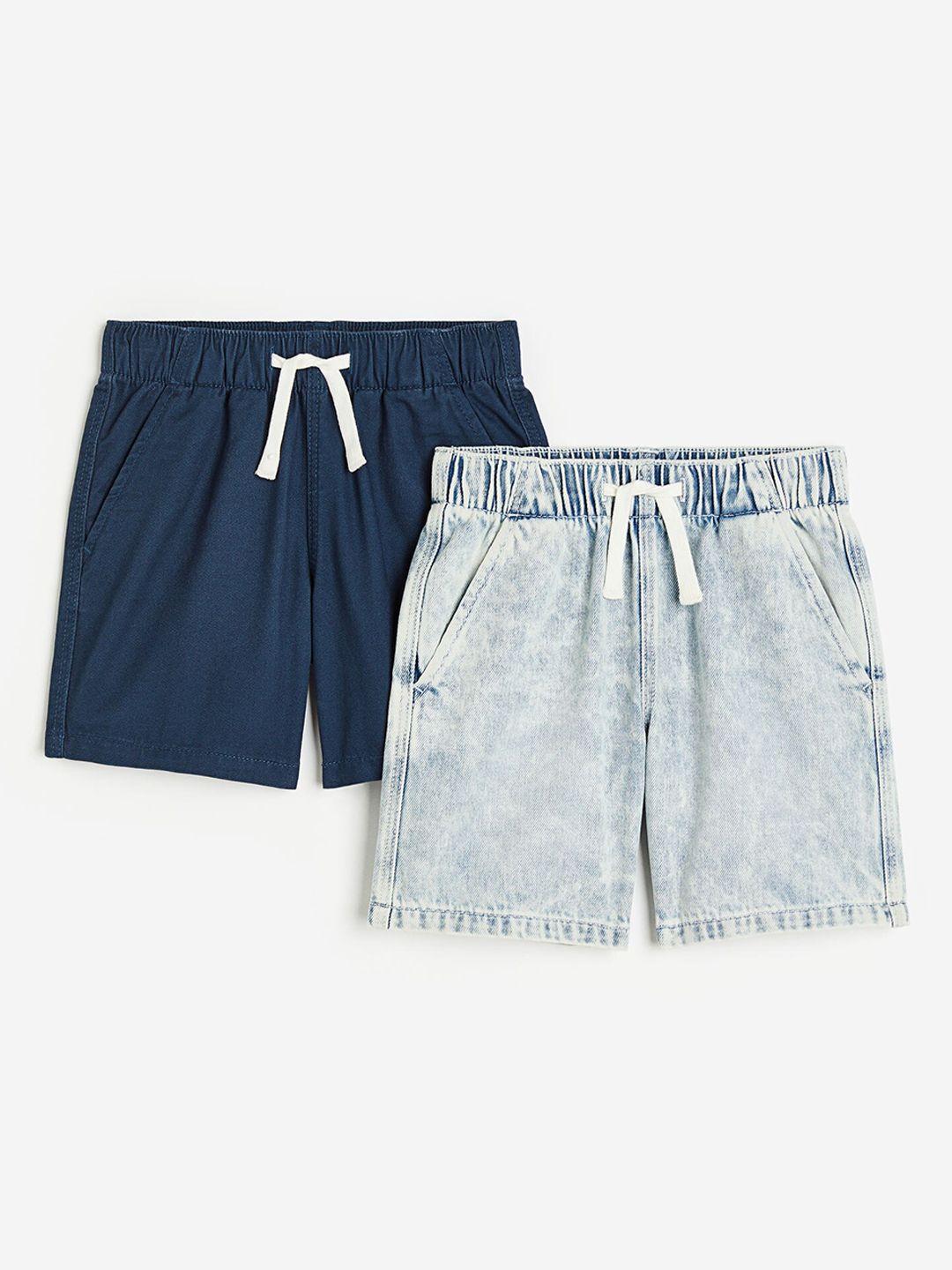h&m boys 2-pack pure cotton twill shorts