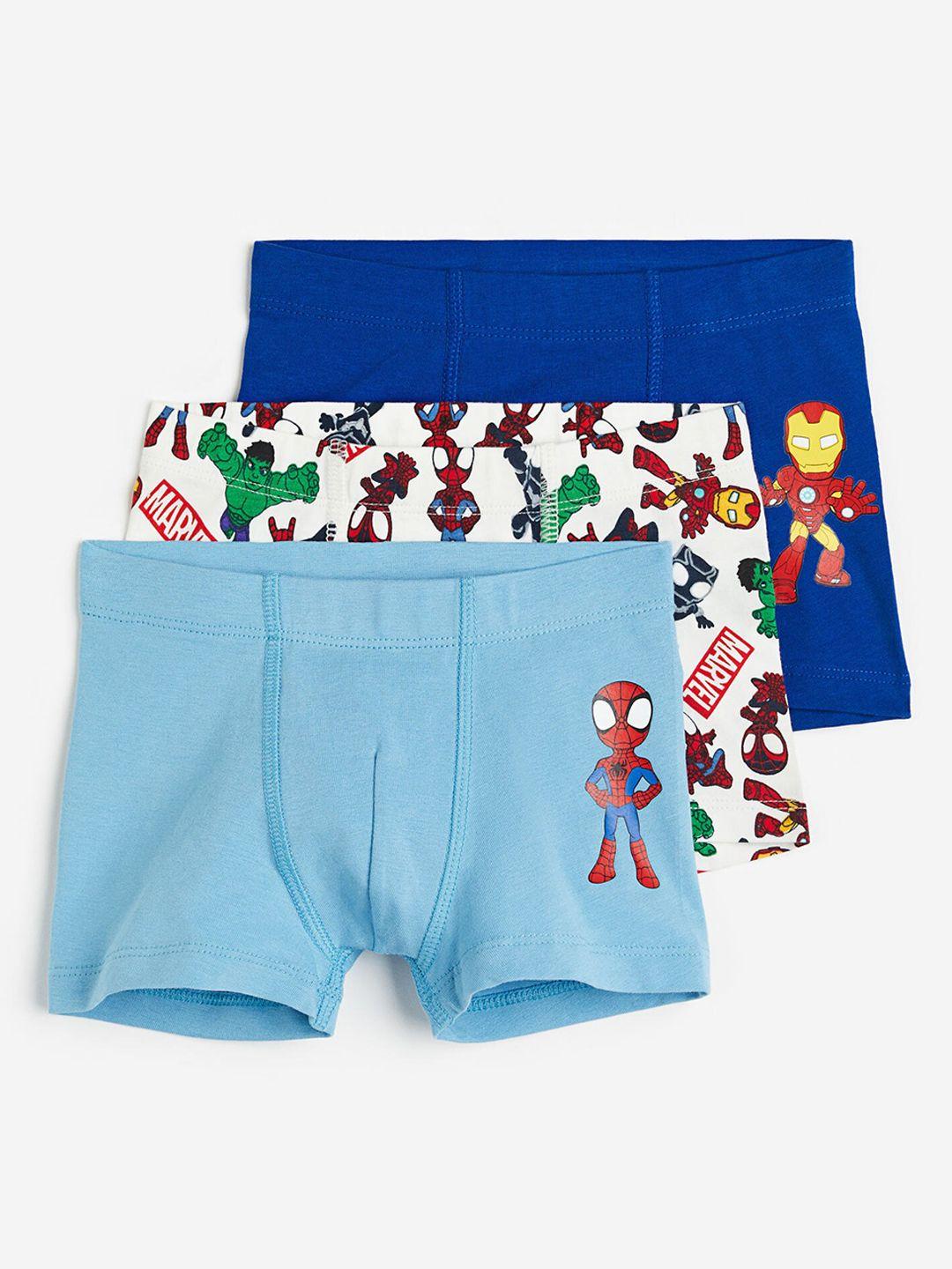 h&m boys 3 pack print motif cotton boxer shorts