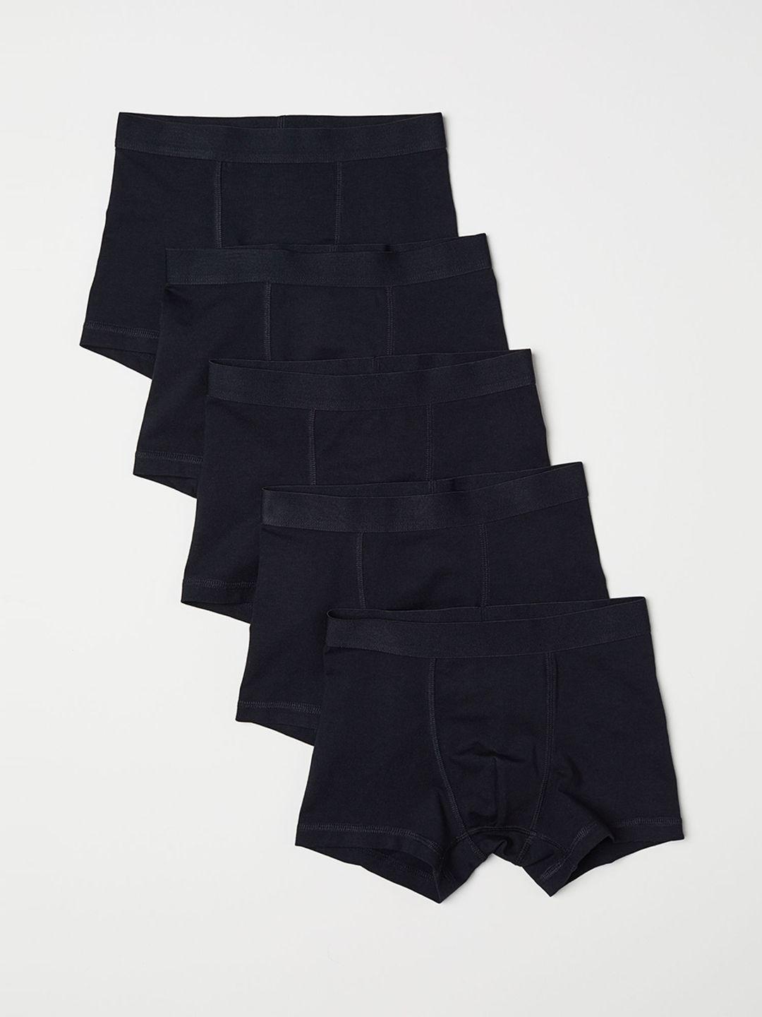 h&m boys black solid 5 pack boxer trunks 0589521006