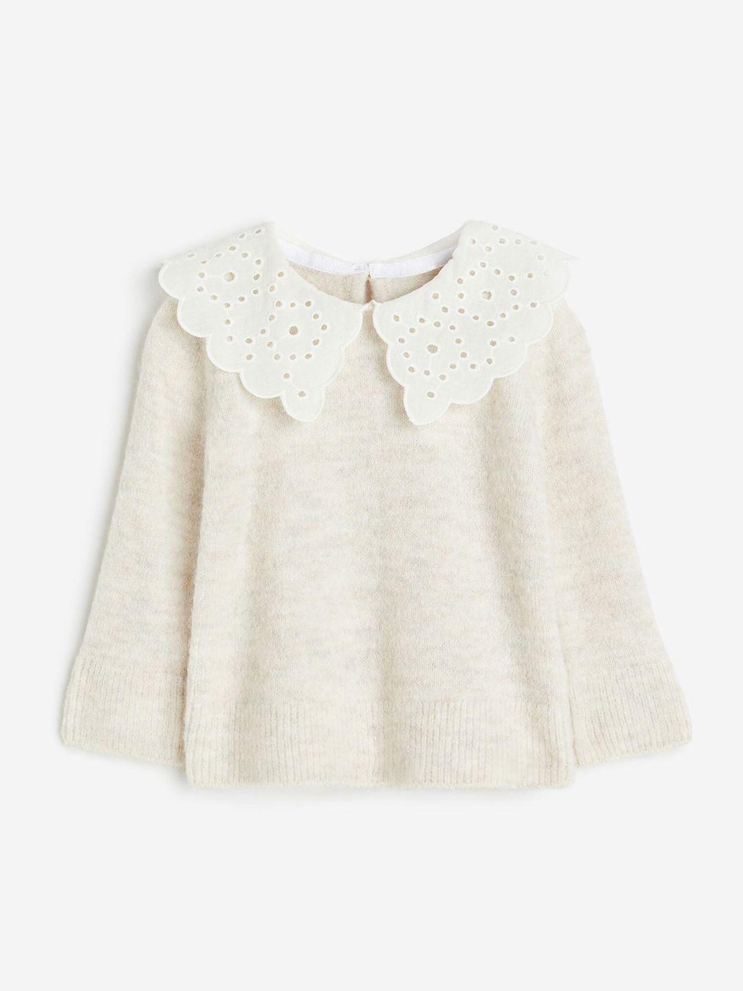 h&m boys broderie anglaise-collared jumper