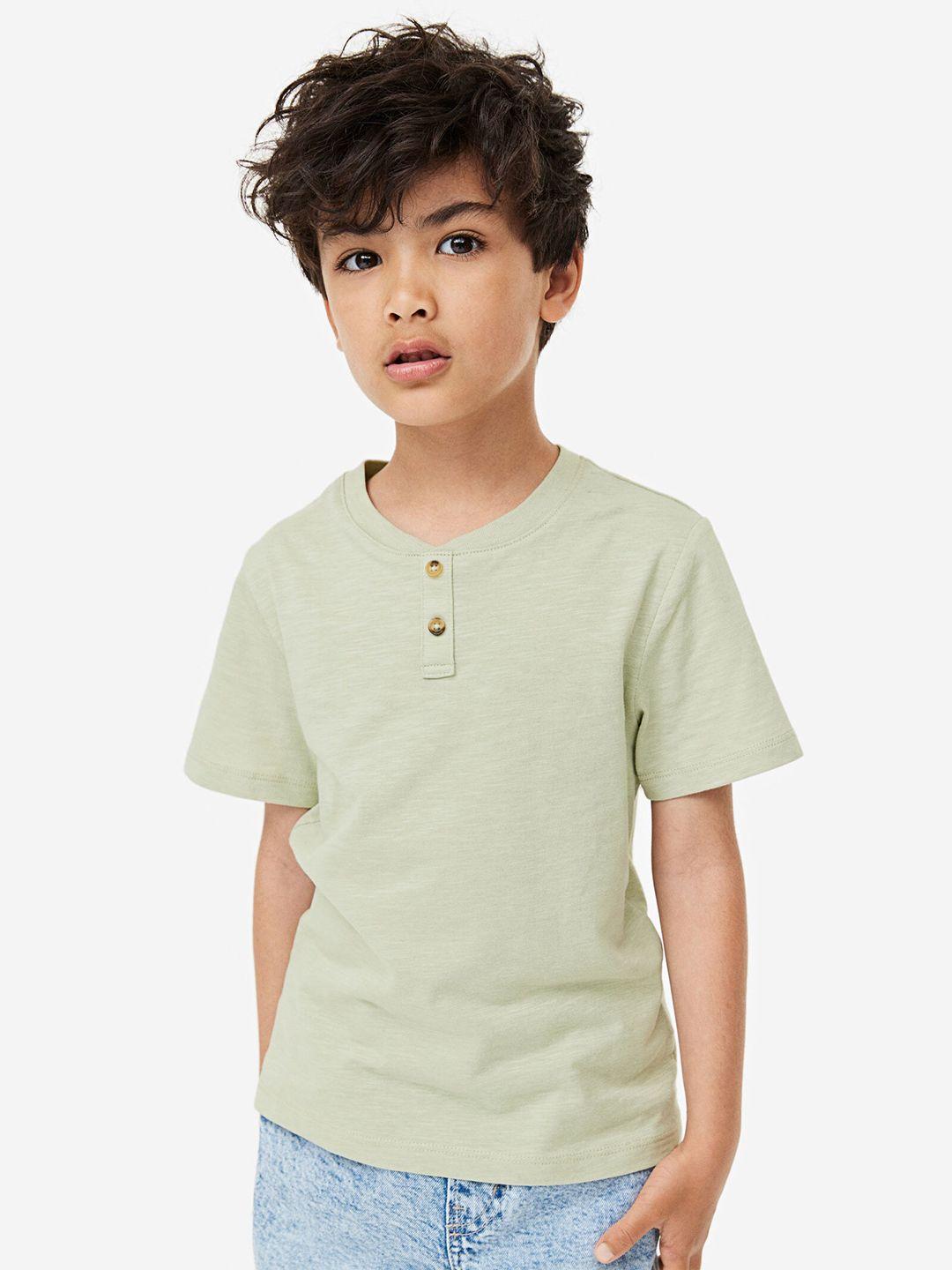 h&m boys cotton henley top