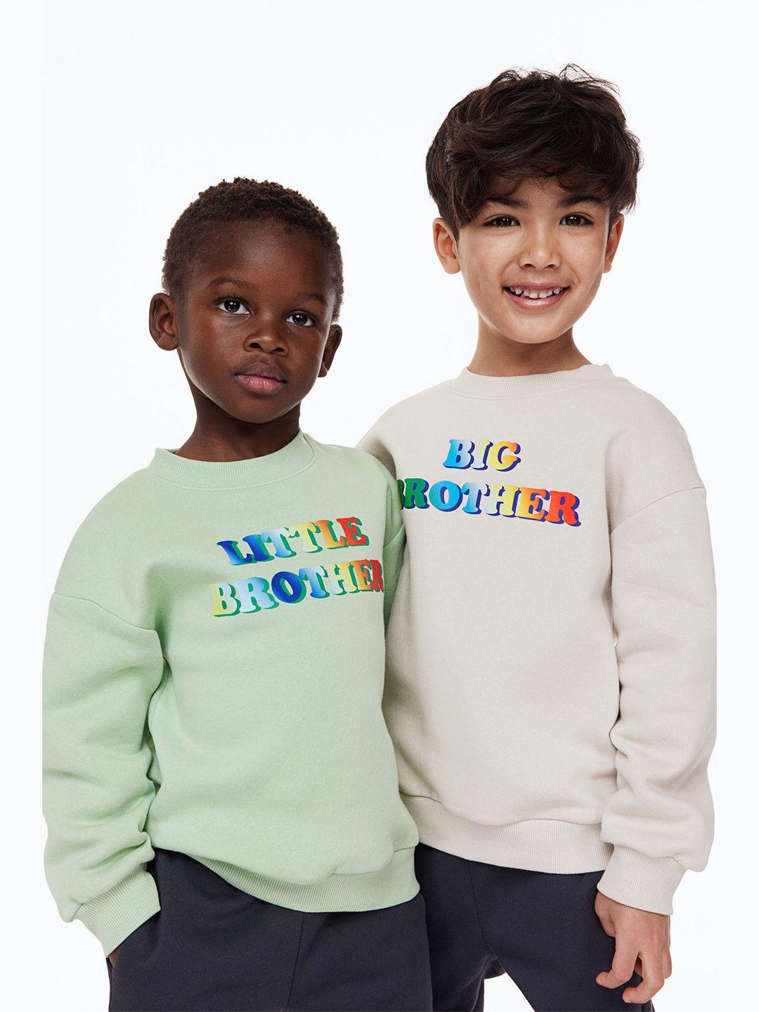 h&m boys pack of 2 printed sibling sweatshirt