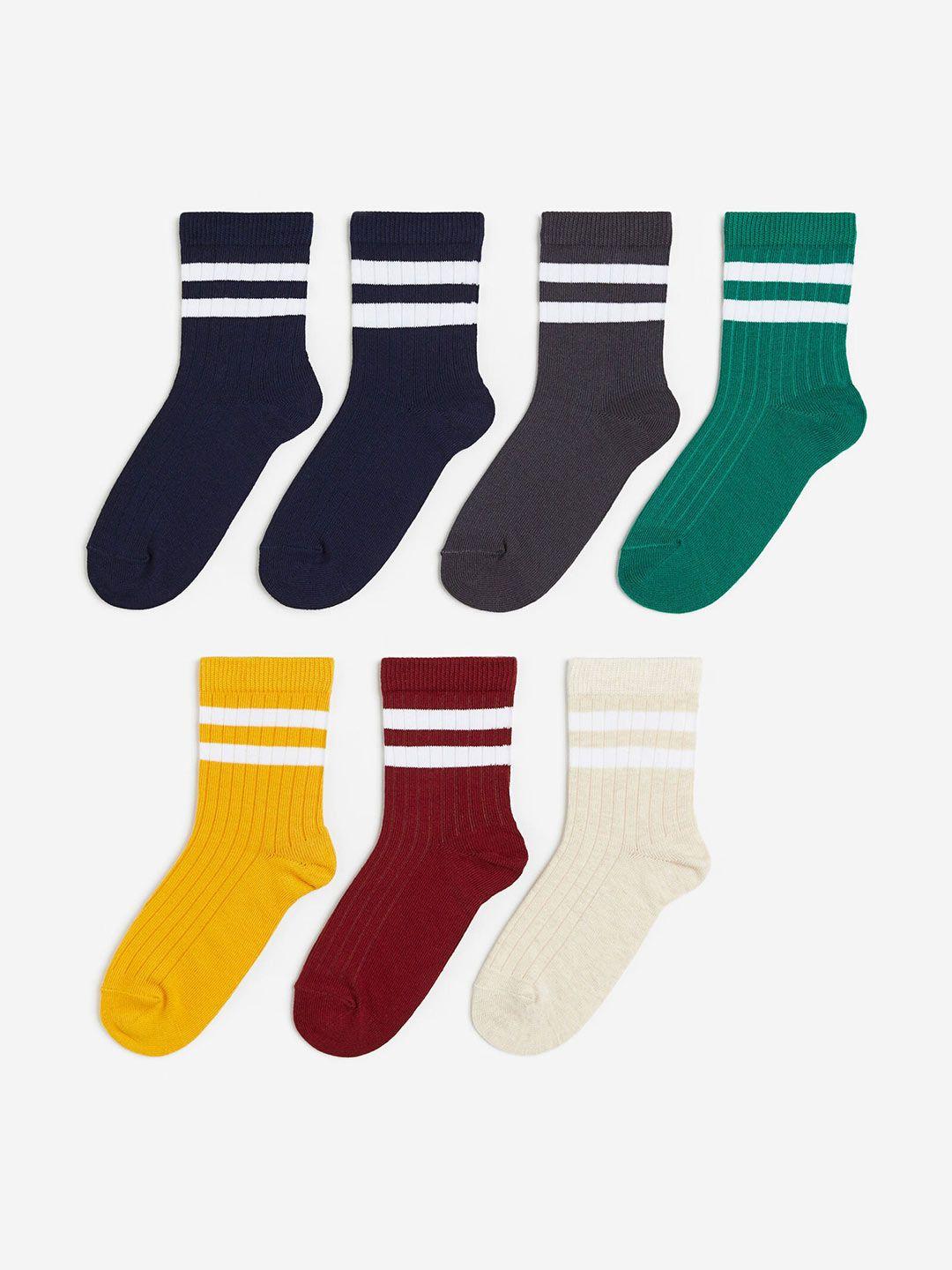 h&m boys pack of 7 patterned ankle length socks