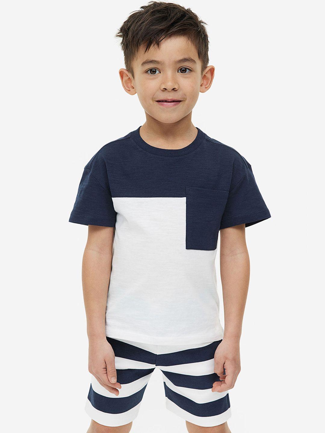 h&m boys pure cotton 2-piece t-shirt and shorts set