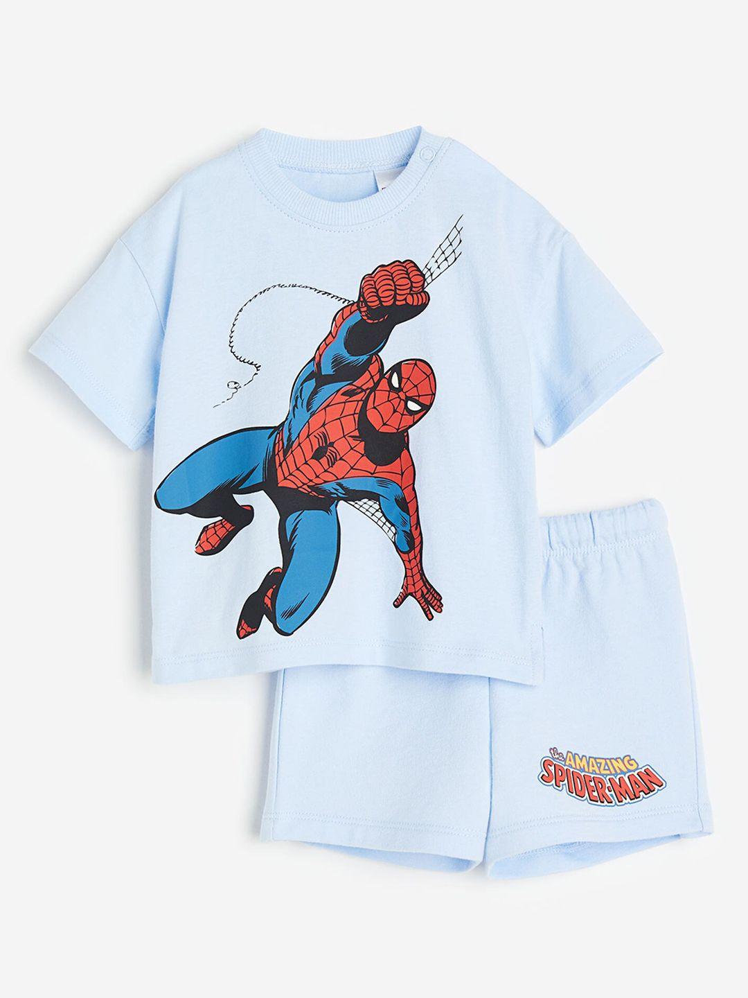 h&m boys spiderman 2-piece printed set