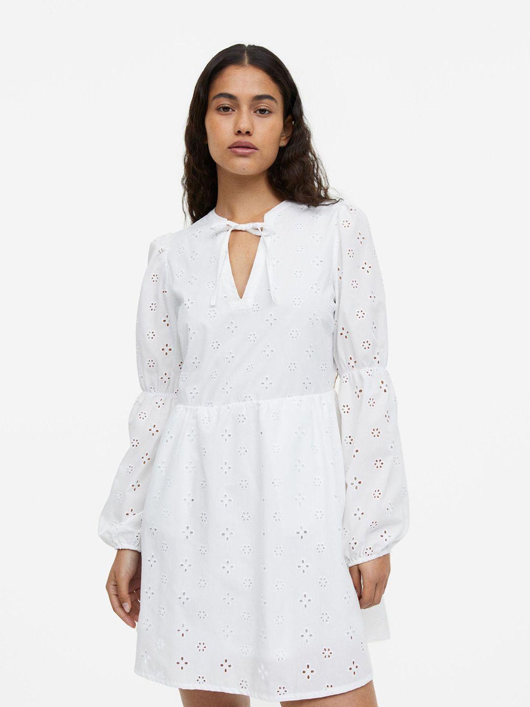 h&m broderie anglaise a-line dress