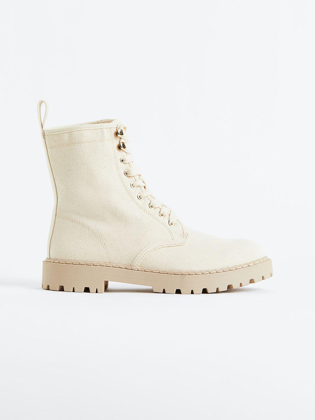 h&m chunky canvas boots