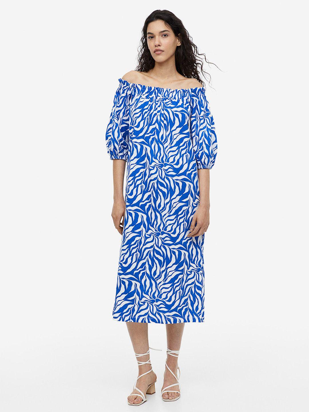 h&m cotton off-the-shoulder dress