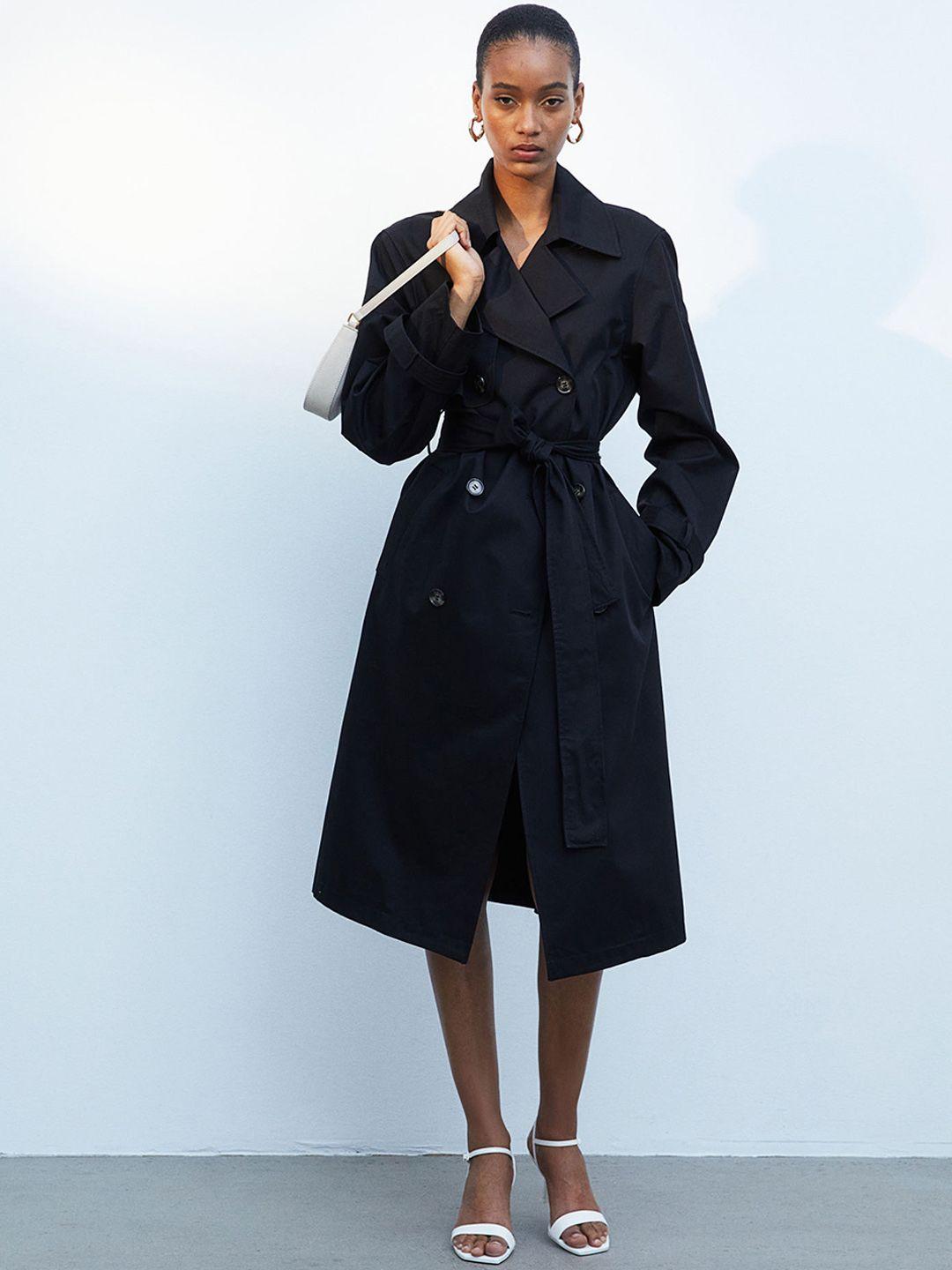 h&m cotton twill trenchcoat