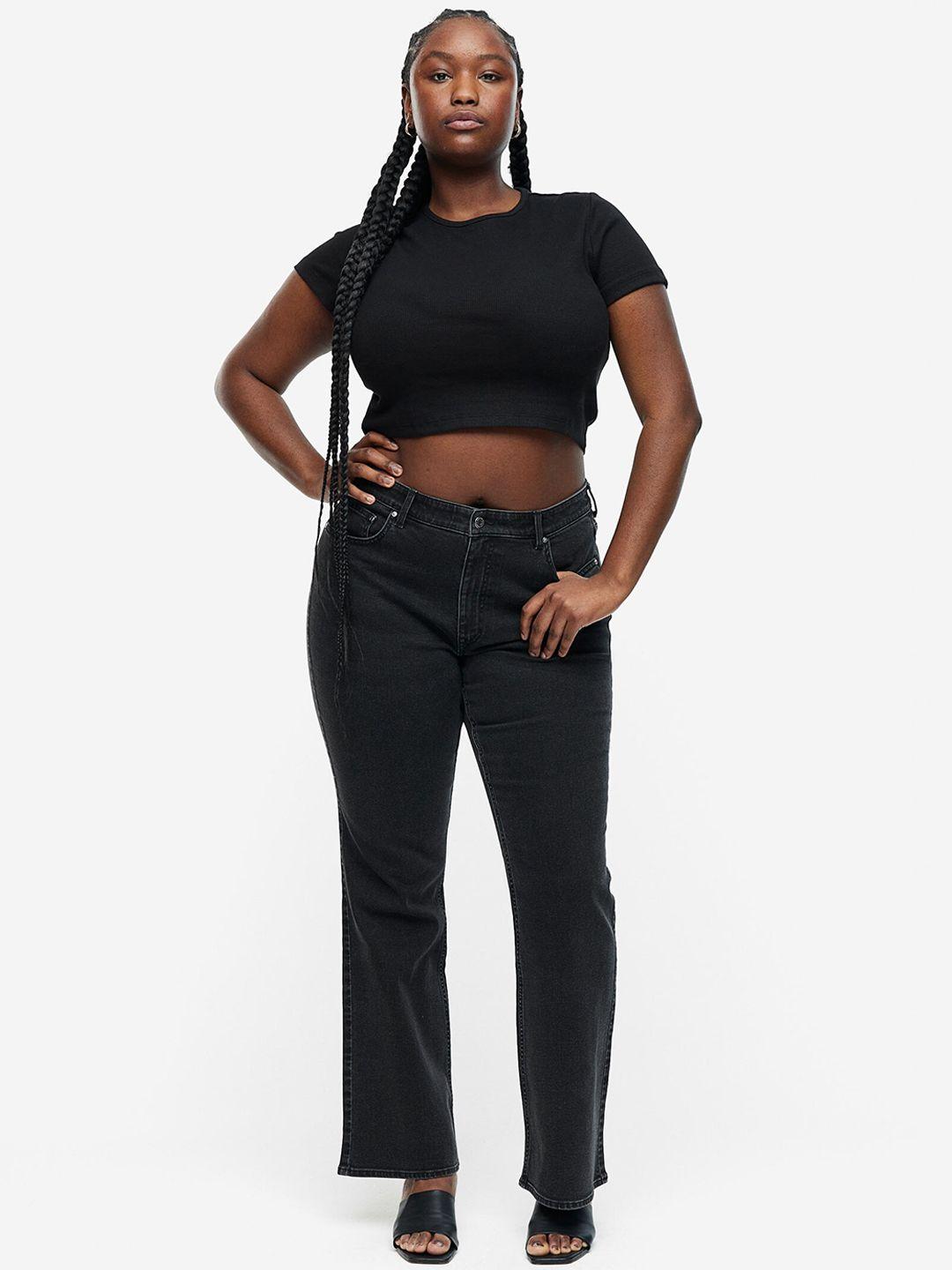 h&m curvy fit bootcut high jeans