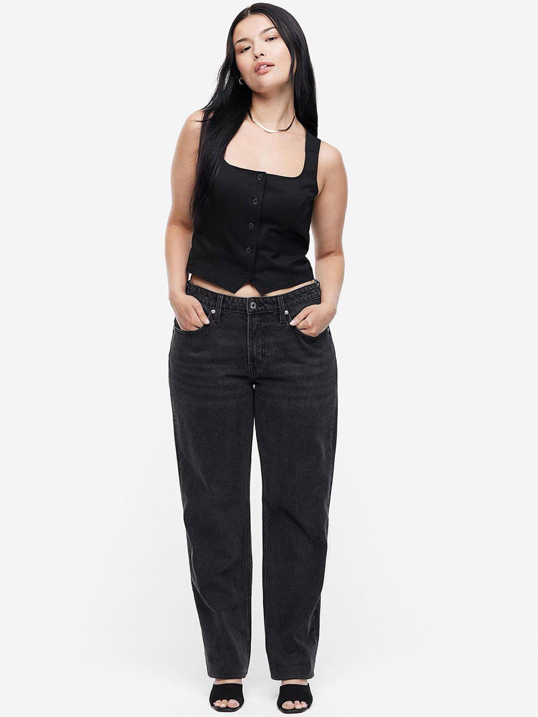 h&m curvy fit straight regular jeans