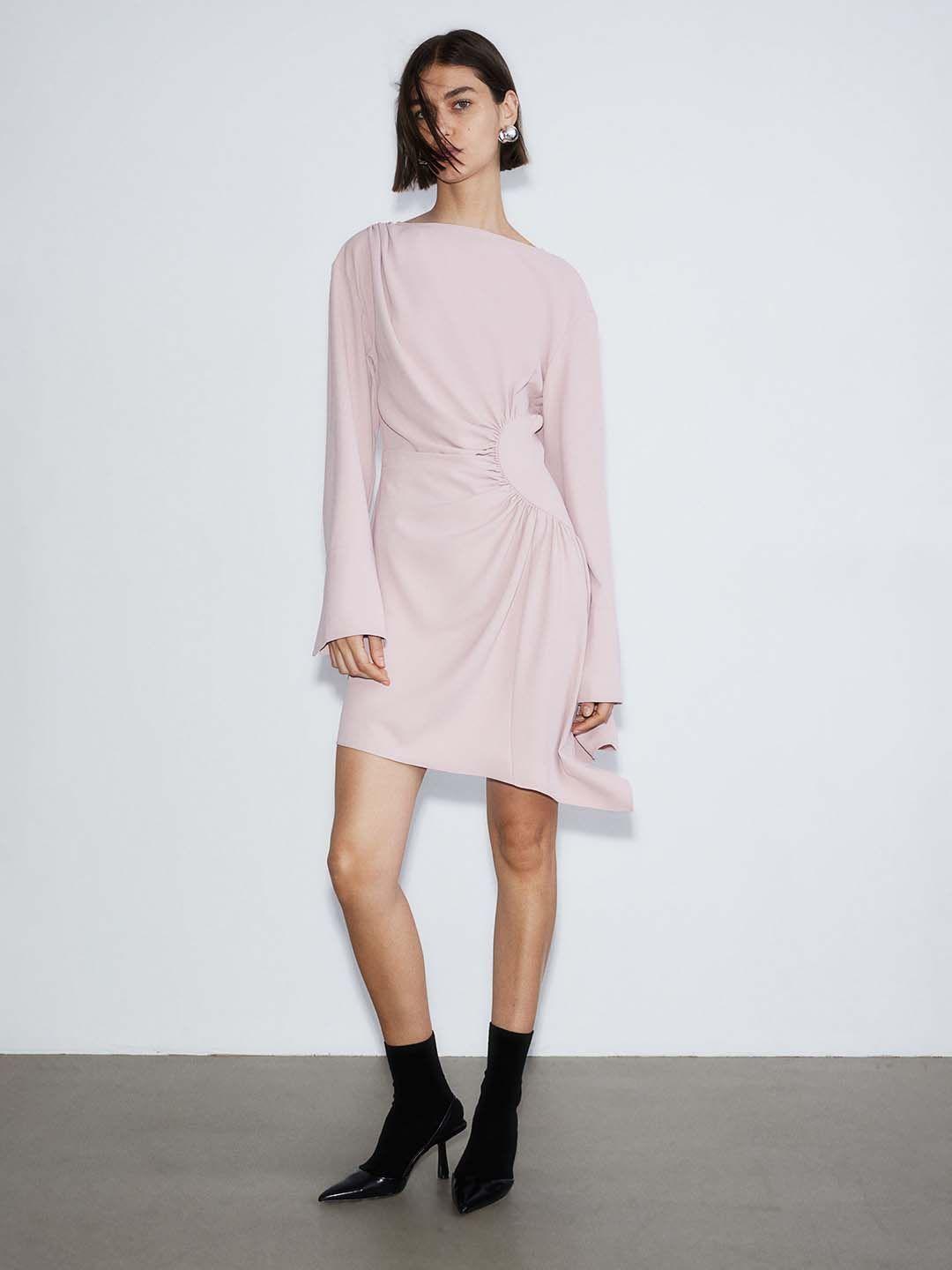 h&m draped crepe dress