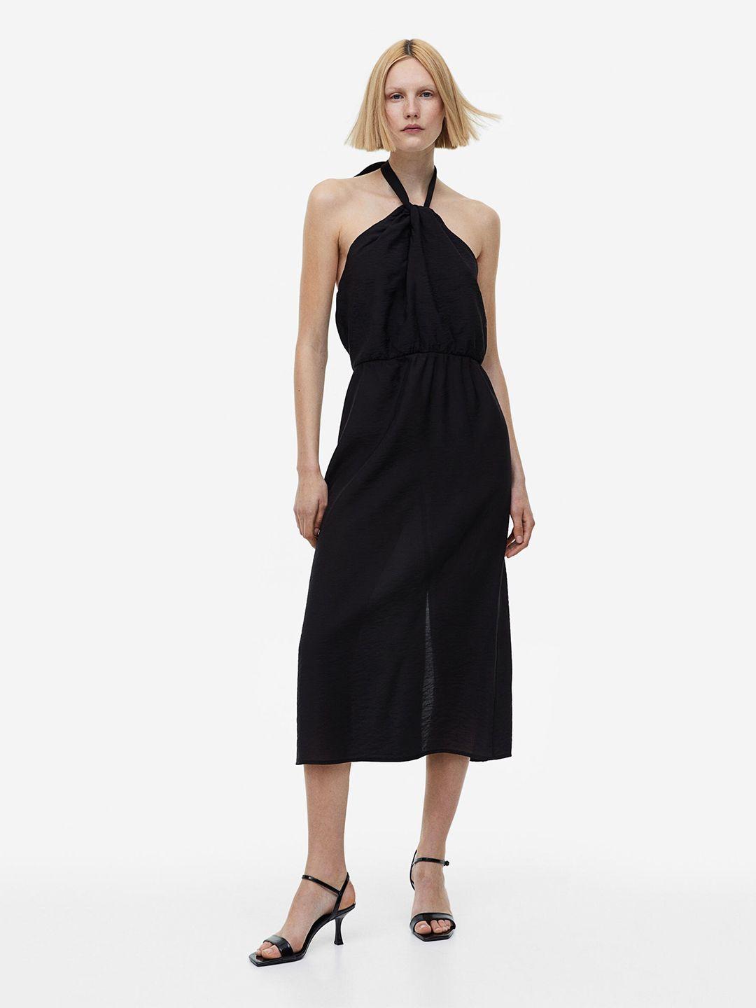 h&m draped halterneck dress