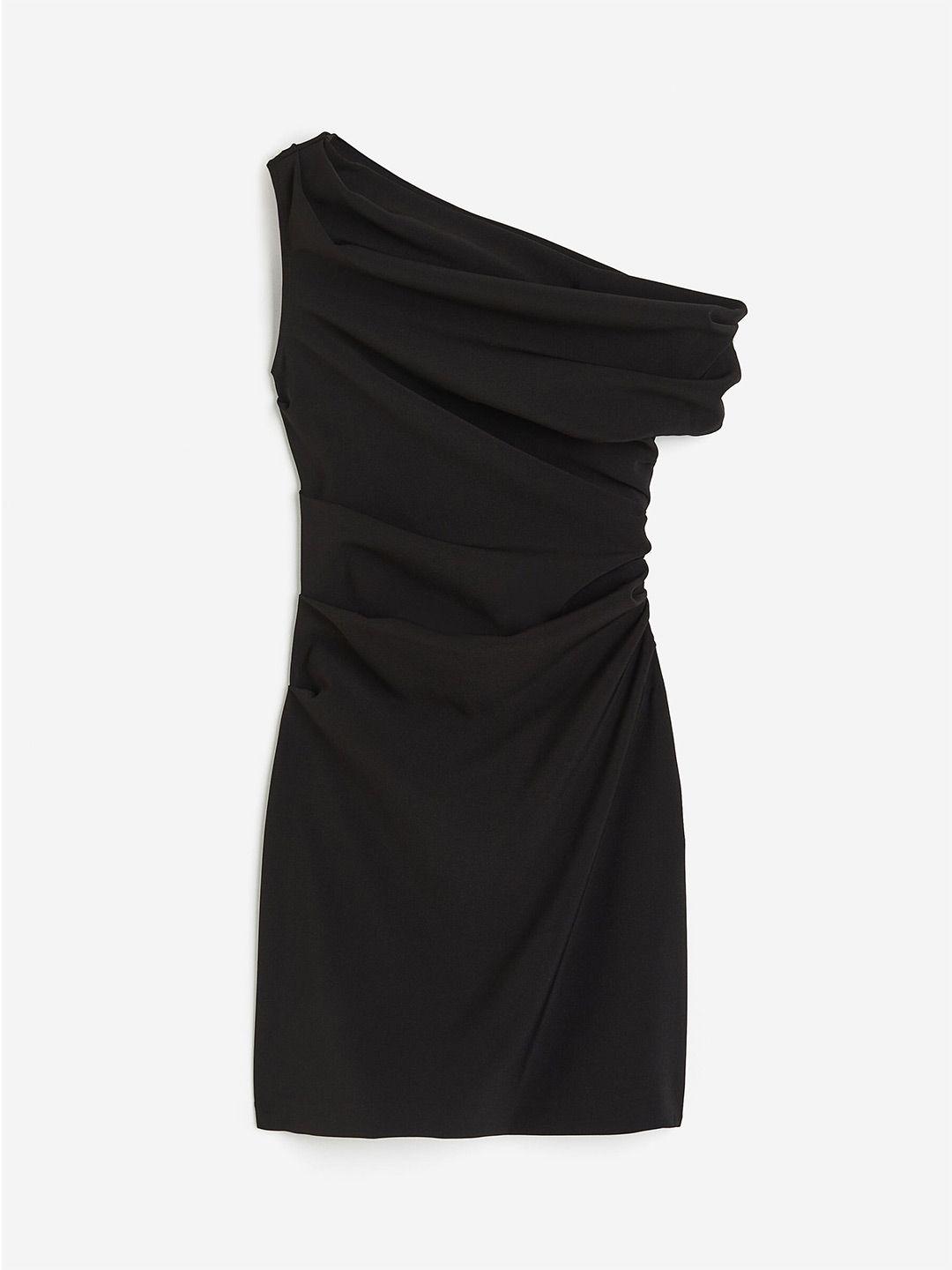 h&m draped one-shoulder dress