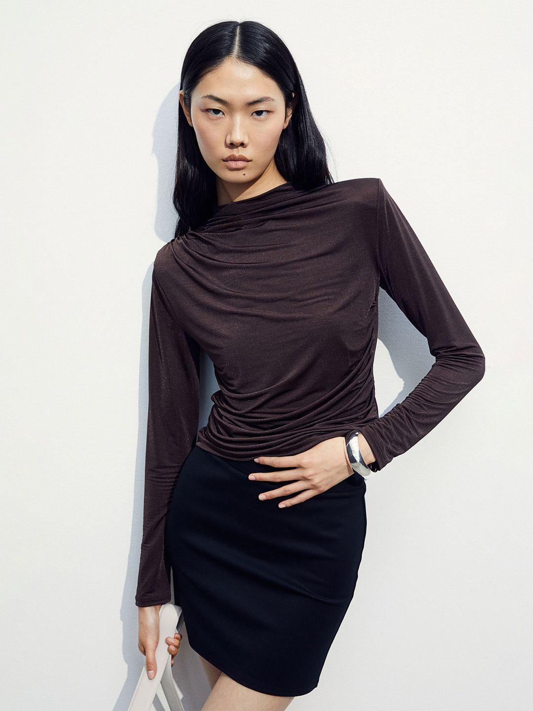 h&m draped turtleneck top