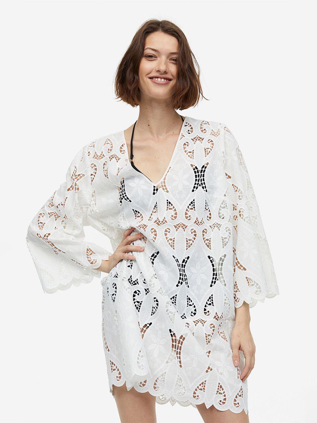 h&m embroidered dress